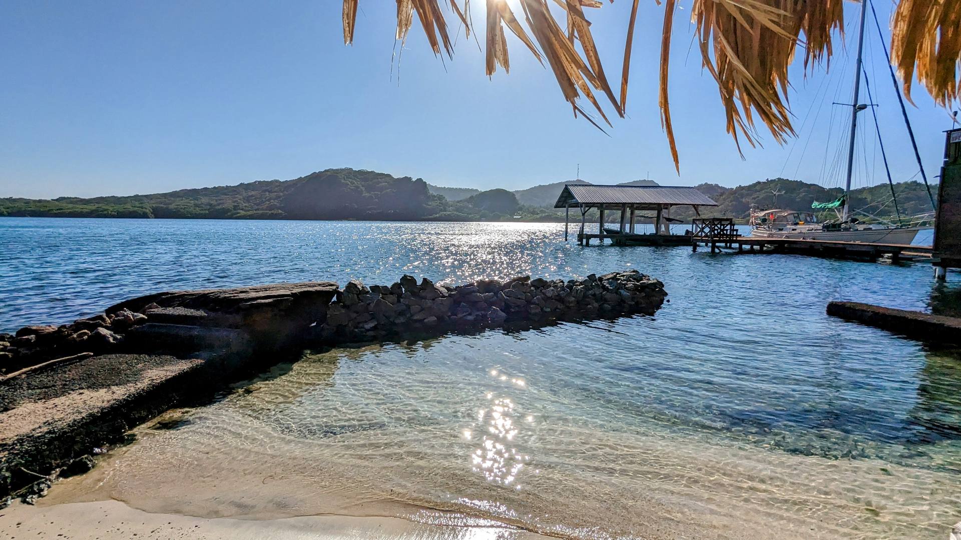 Private beach at Carib Bight
